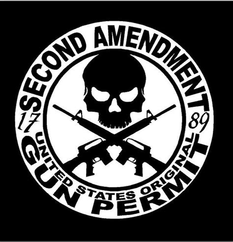 Vinyl Decal 2nd Amendment Skull Gun Control Truck Country Etsy