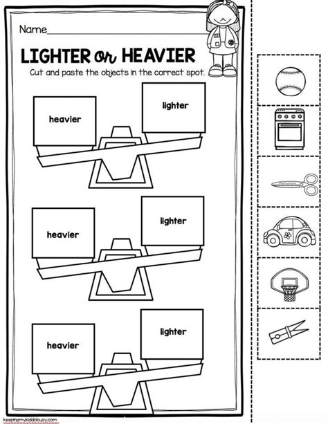Heavier And Lighter Ficha Interactiva Measurement Kindergarten