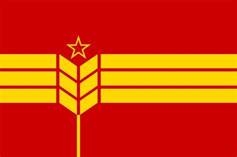 A Communist Flag With A Wheat Grain And A Red Star Vexillology