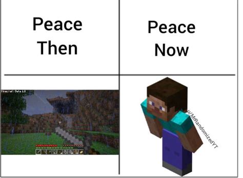 Minecraft Peace Then Vs Now Meme Generator Imgflip