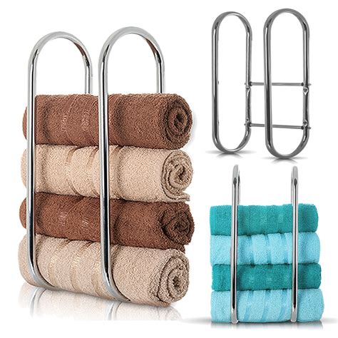 This towel holder is great for any bathroom. Wall Mounted Chrome Towel Holder Shelf Bathroom Storage ...