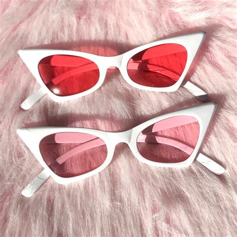 holiday sale 🎄 badass retro cat eye sunglasses with white frames and tinted lenses ~ message me