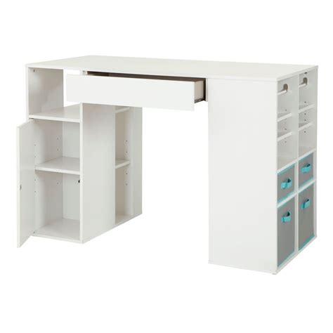 South Shore Crea Pure White Counter Height Craft Table With Storage