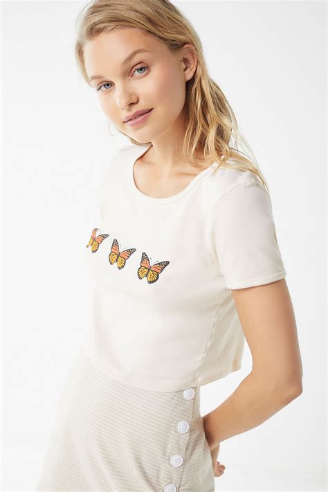 Slide View 4 Truly Madly Deeply Butterfly Cropped Tee Cropped Tee