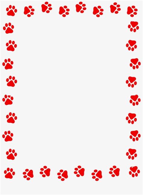 Red Dog Paw Prints Border Png Clipart Border Clipart Decorative
