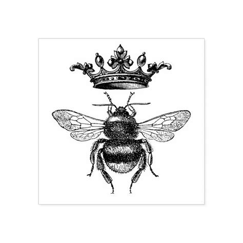 Rubber Stamp With Vintage Queen Bee Zazzle Queen Bee Tattoo Bee
