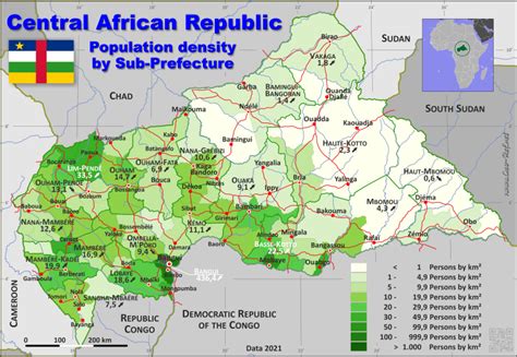 Central African Republic Country Data Links And Map By Administrative Structure