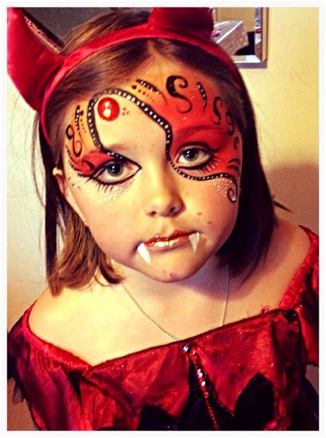 Red Devil Halloween Kids Halloween Makeup Costume Makeup