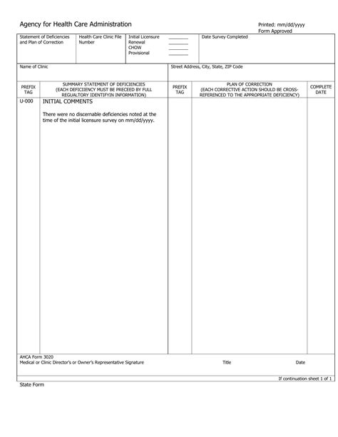 Ahca Form 3020 ≡ Fill Out Printable Pdf Forms Online Ahca Form 3020