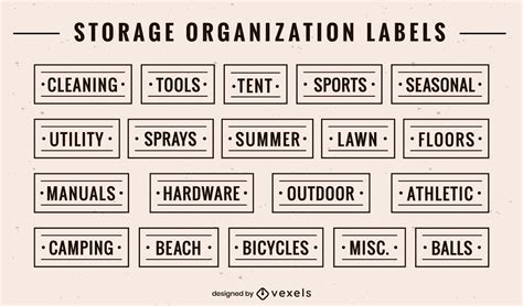 Set Of Storage Organization Labels Vector Download