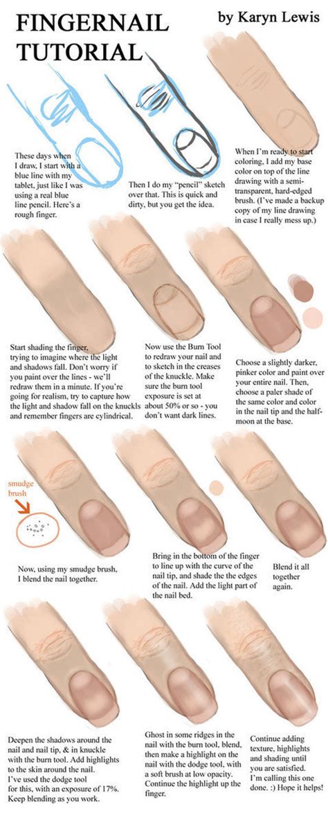 How To Paint Fingernails Drawing Reference
