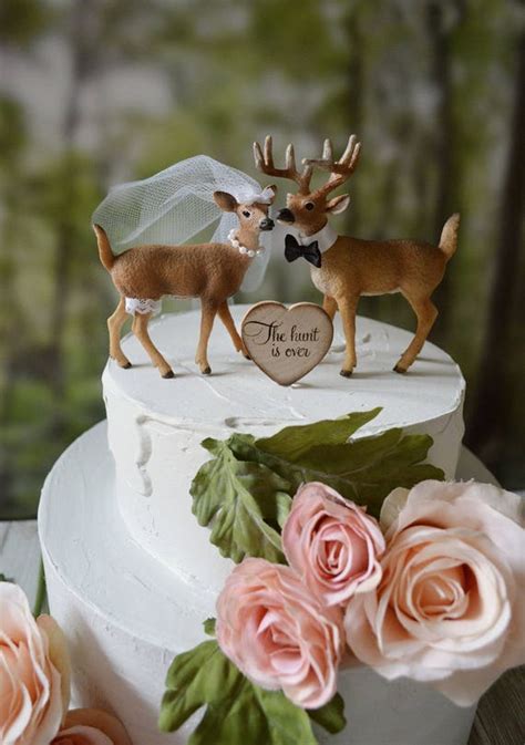 Deer Hunter Bride Groom Wedding Cake Etsy