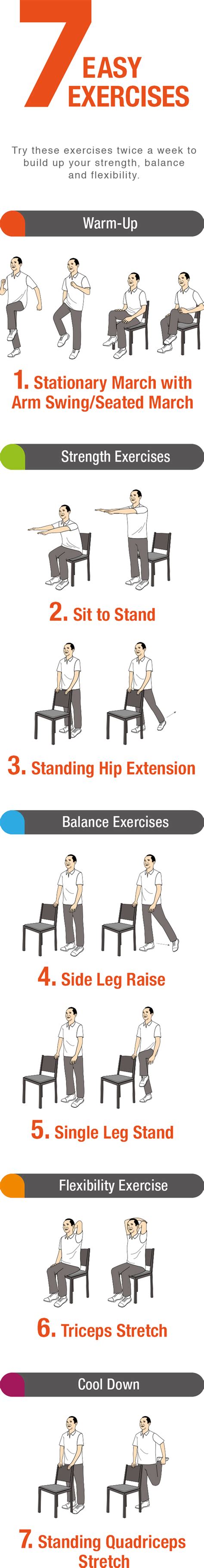 If you want to improve your balance with a structured i've since expanded the balance exercises for seniors handout to incorporate the entire balance. 7 Easy Exercises to an Active Lifestyle