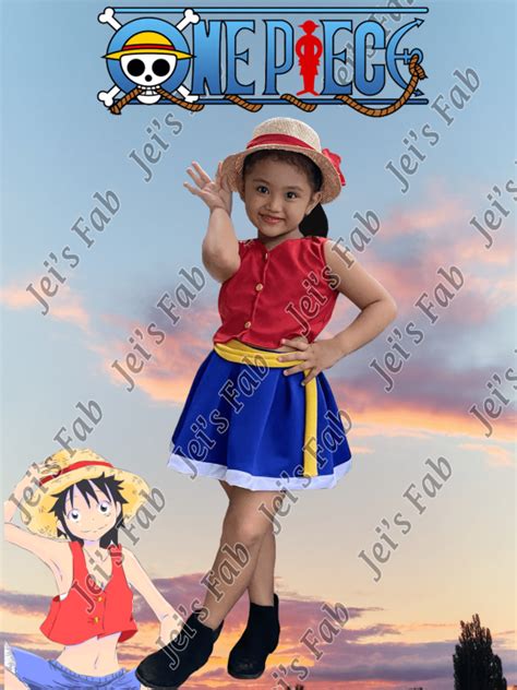 One Piece Girl Version Monkey D Luffy Costume For Baby Up To 12 Years