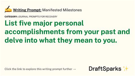 Writing Prompt: Manifested Milestones • DraftSparks