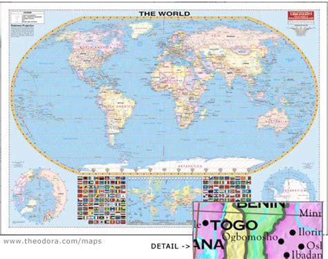 Giant Deluxe Laminated Wall Map Of The World 108x78 274m X 2m