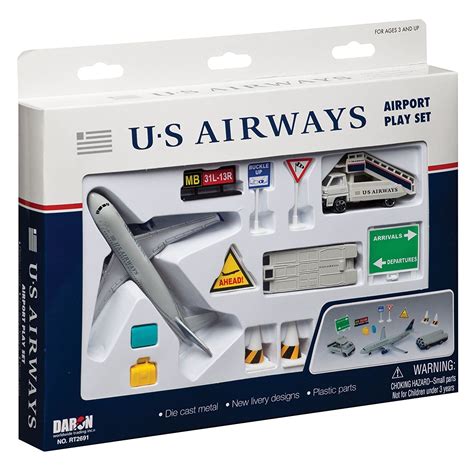 Daron Us Airways Airport Playset 12 Piece Toys And Games