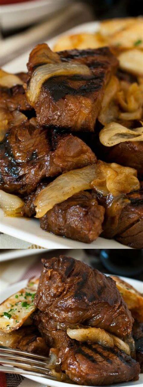 Explore our beef recipe collections. Steak Tips with Caramelized Onions | What's for Dinner♥ | Steak tips, Food recipes, Meat recipes