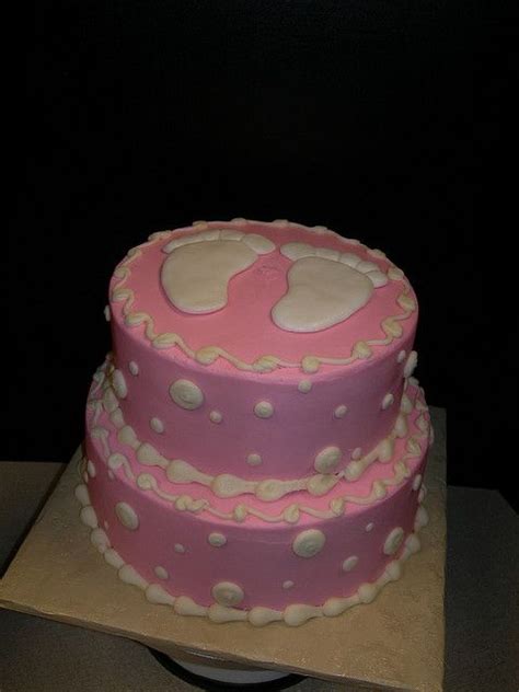 Baby Footprint Shower Cake Christening Cakes Shower Inspiration Baby