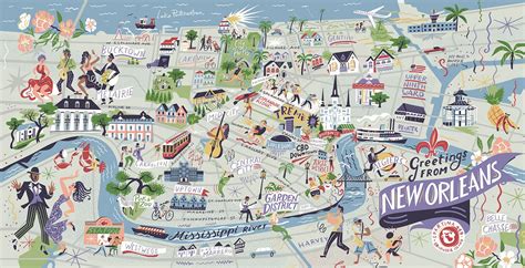 Greetings From New Orleans On Behance Mobiles New Orleans Map Map