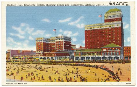Haddon Hall Chalfonte Hotels Showing Beach And Boardwalk Atlantic