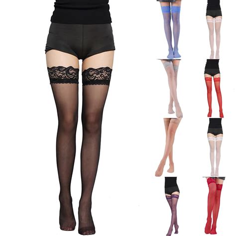 Women S Lace Stockings Sexy Fashion Ladies Women Sheer Stay Up Thigh High Stockings Summer
