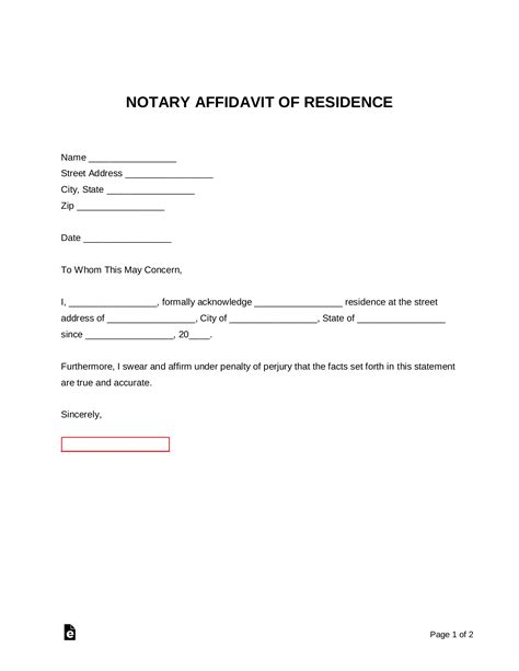 Free Notary Proof of Residency Letter - PDF | Word – eForms
