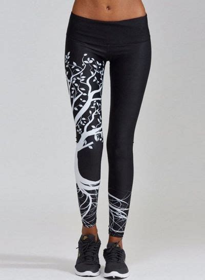 Tree Printed Skinny Fit Ankle Active Leggings I Have A Thing For Trees We Got Married Under A