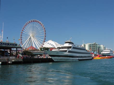 Chicagos Navy Pier As Seen From Tour Boat Navy Pier Chicago Navy