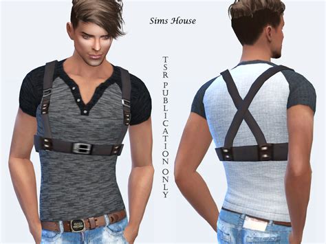 The Sims Resource Mens T Shirt With A Leather Belt