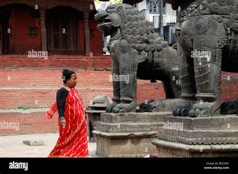 hanuman dhoka durbar square kathmandu nepal detail closeup art religion lion statue symbolism