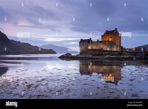 Twilight Over Eilean Donan Castle On Loch Duich Dornie Scotland