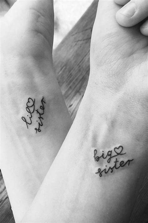 Little Sister Big Sister Wrist Tattoo Matching Sister Tattoos