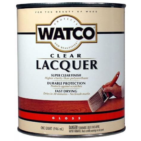 It's one of the most trusted brands in wood finishing. Watco 1-qt. Clear Gloss Lacquer Wood Finish (Case of 6 ...