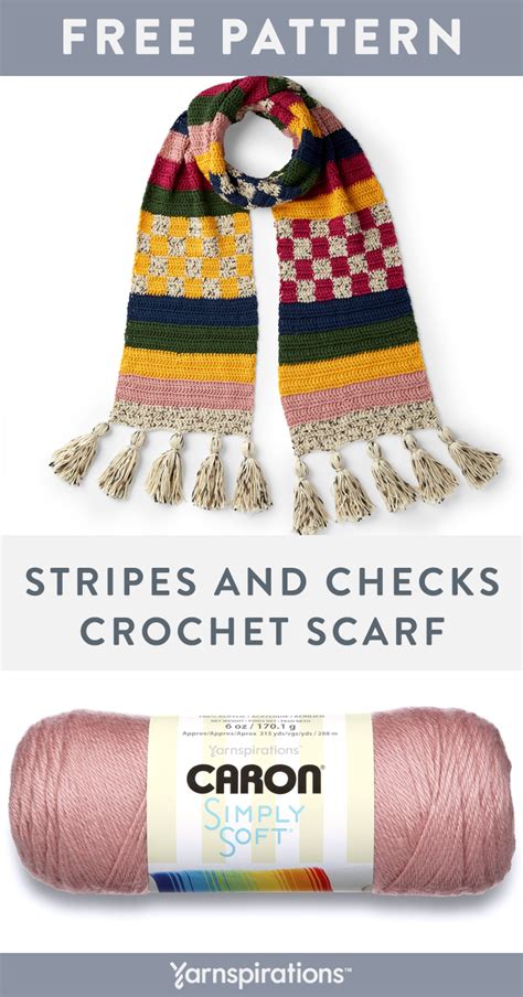 Free Crochet Pattern In Caron Simply Soft Yarn Free Stripes And Checks