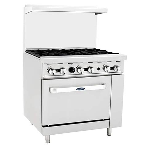 Atosa Cookrite Agr 6b Ng 36 Gas Range With Full Size Oven Over Shelf And