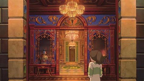 A Fearful Chihiro Tries To Go Inside Yubabas Extravagantly Luxurious Room A Still From The