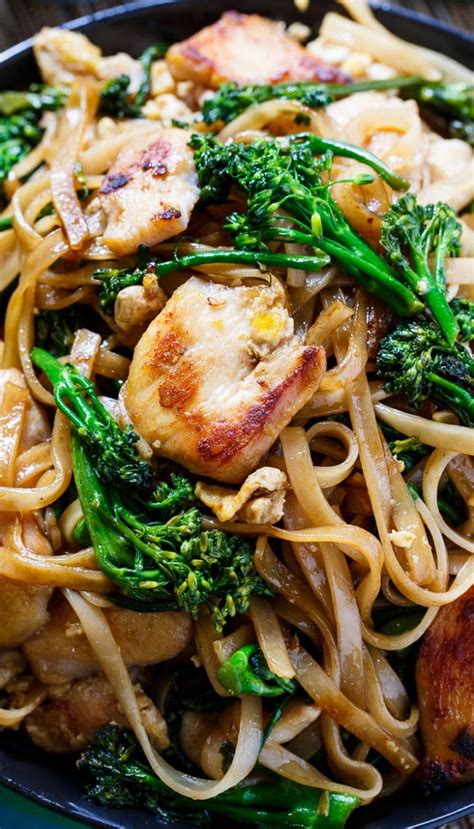 Wonderful homemade chicken noodle soup filled with vegetables and just right when you're feeling under the weather or just want a good hot meal. Thai-Style Stir-Fried Noodles with Chicken and Broccolini ...