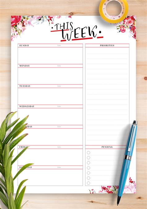 Free Printable Weekly Calendar Templates In Pdf Weekly Schedule