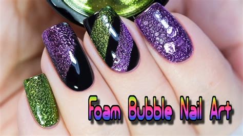 Foam Bubble Nail Art Пенный дизайн ногтей Youtube