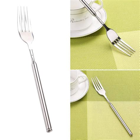 Fork Silver Stainless Kitchen Tool Dining Kitchen Telescopic Style