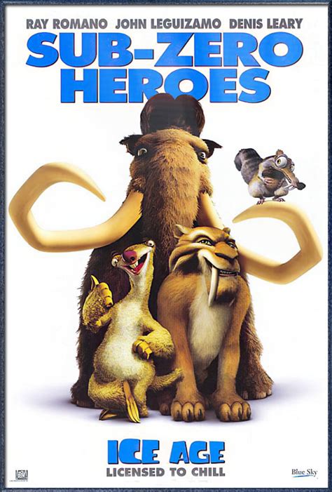 Ice Age Framed Movie Poster Sub Zero Heroes Sid And Manny And Diego