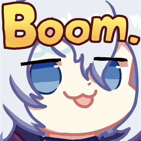 A Cartoon Character With The Word Boom In Front Of Her Face And An
