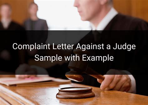 Complaint Letter Against A Judge Sample With Example