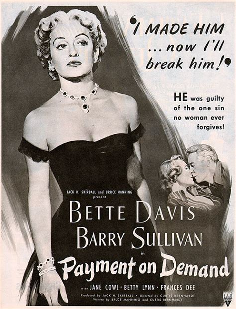 payment on demand 1951 starring bette davis and barry sullivan cinema posters movie poster art