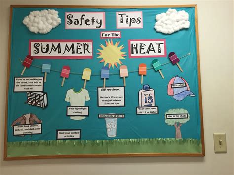 Heat And Sun Safety Nurse Bulletin Board Health Bulletin Boards