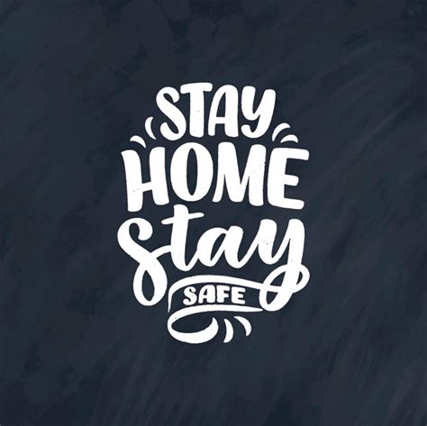 Premium Vector Stay Home Slogan Lettering Typography Poster With Text