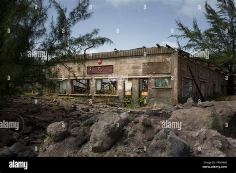 Montserrat Caribbean The Abandoned And Closed Off Zone V Of Stock