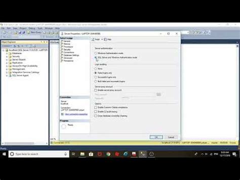 Learn Sql In Minutes Enable Mixed Mode Authentication In Sql Server
