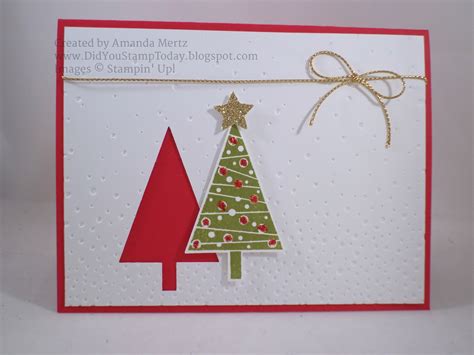 Then, attach a foam flower on one side of the stake using glue dots. Did You Stamp Today?: Simple Christmas Tree Gift Card ...